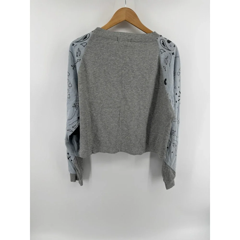 NWOT AMO Bandana Sleeve Crewneck Sweater Sz S Ltd Edition RARE Western Preppy